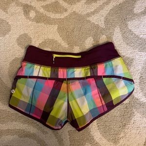 Lululemon Athletic Shorts.  Pink Plaid size 2